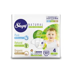 Подгузники Sleepy Natural Organic Baby Diaper Jumbo Maxi (7-14 кг) шт.