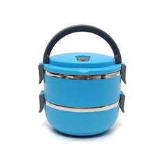 Ланч бокс 2 секции Lunch Box Urban Living 3 Layer Stainless Steel термо контейнер для обедов (Голубой) Lemon Tree