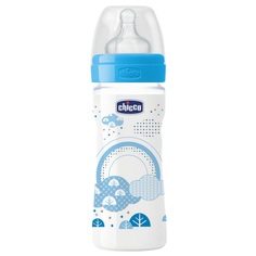 Бутылочка Chicco Well-Being Boy с силиконовой соской, полипропилен, с 2 мес, 250 мл