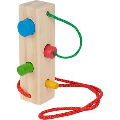Сортер-шнуровка Брусочек, 13.5 см Мир Деревянных Игрушек