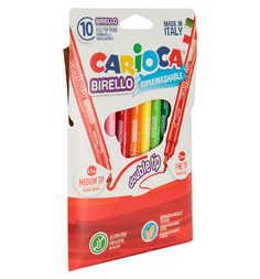 Фломастеры-линеры Carioca двустор. 10цв. пл/уп.