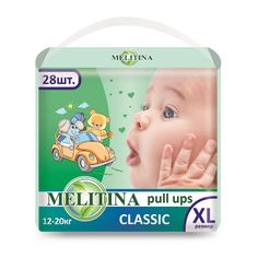 Подгузники-трусики Melitina Cl, XL, 5, 28 шт, 12-20 кг