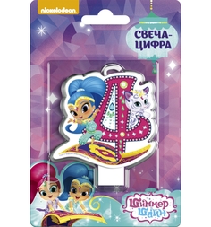 Свеча-цифра Shimmer&Shine №4 8 см