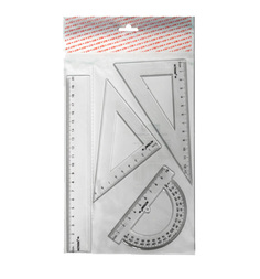 Набор для черчения Action линейка+2 треугольника+транспортир Action!