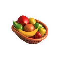 Игровой набор Нордпласт Фрукты в лукошке, оранжевый