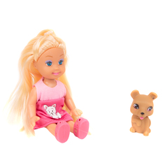 Игровой набор Игруша Кукла с коричневой собачкой 11 см