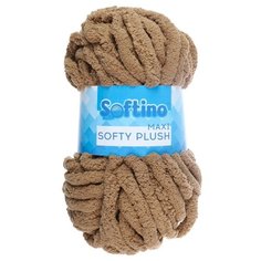 Пряжа Softino Softy plush maxi однотонный, 100 % полиэстер, 250 г, 22 м, карамельный беж