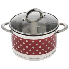 Кастрюля MAYER & BOCH Горох MB-25160 2,8 л, красный/серебристый