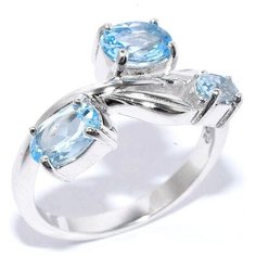 Silver WINGS Кольцо с топазами из серебра 210134-r-tb-06, размер 17