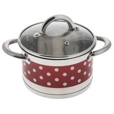 Кастрюля MAYER & BOCH Горох MB-25159 2 л, красный/серебристый