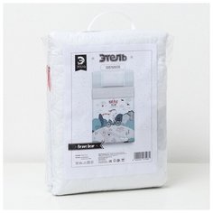 Покрывало Этель Brave bear 145 х 210 см, белый/голубой
