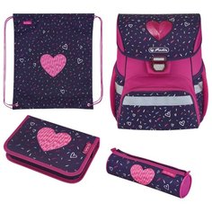 Herlitz Ранец Loop Plus Tropical Heart с наполнением, розовый/синий