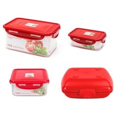 Oursson Набор контейнеров CP05030915LB14 красный/прозрачный
