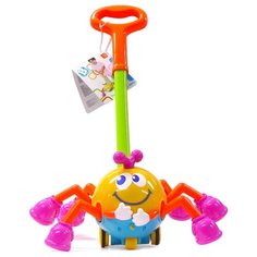 Каталка-игрушка B kids Паучок (01286) со звуковыми эффектами желтый/голубой/оранжевый/розовый