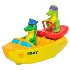 Игрушка для ванной Tomy Крокодил на водных лыжах (TO72358) зеленый/желтый/красный