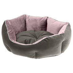 Лежак для собак и кошек Ferplast Queen 60 60х46х20 см серый/розовый