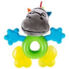 Прорезыватель-погремушка Happy Snail Фру-Фру серый/зеленый/желтый