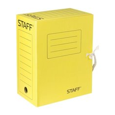 STAFF Папка архивная с завязками, А4, 150 мм, микрогофрокартон желтый