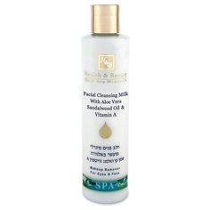Health & Beauty молочко очищающее для лица и глаз Facial Cleansing Milk with Aloe Vera, Sandalwood Oil and Vitamin A, 250 мл