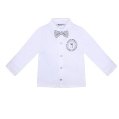 Рубашка Жанэт размер 98, белый/серый