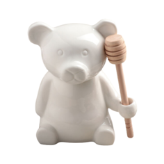 Доляна Емкость для меда Эстет. Мишка с ложкой, 280 мл белый