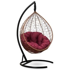 Подвесное кресло-кокон Laura Outdoor Sevilla Verde, горячий шоколад/бордовый