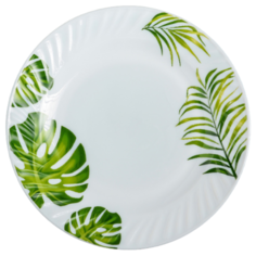 Доляна Тарелка обеденная Лист папоротника 25 см белый