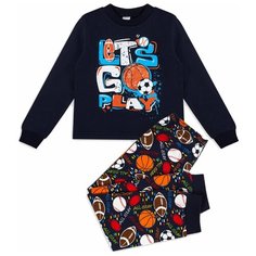 Пижама Веселый Малыш размер 98, черный/белый/красный