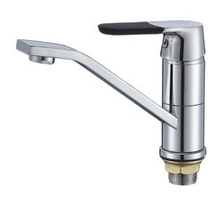 Смеситель для кухни (мойки) Ростовская Мануфактура Сантехники SL123-004F-15 однорычажный хром/черный