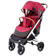 Прогулочная коляска Yoya Plus Pro Max 2020 (раздвиж. бампер, сумка-чехол, москит., дожд., крючки, подстак., накидка на ножки, корзина для покупок) красный/белая рама, цвет шасси: белый