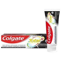 Зубная паста Colgate Total 12 Глубокое Очищение комплексная антибактериальная с древесным углем, 75 мл
