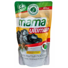 Mama Ultimate Концентрат для мытья посуды Сибирский кедр и древесный уголь 0.4 л сменный блок