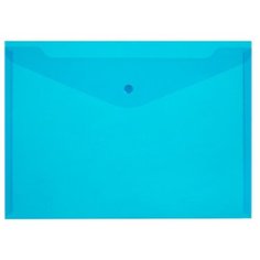 Attache Папка-конверт на кнопке A4, пластик 180 мкм синий