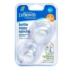 Соска Dr. Browns Соска-носик для бутылочки с широким горлом, 2шт