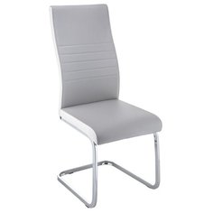 Стул Woodville Loan, металл/искусственная кожа, цвет: light grey/white