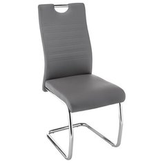 Стул Woodville Tur, металл/искусственная кожа, цвет: серый