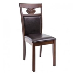 Стул Woodville Luiza, дерево/искусственная кожа, цвет: dirty oak/dark brown