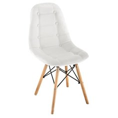 Стул Woodville Kvadro, металл/искусственная кожа, цвет: белый