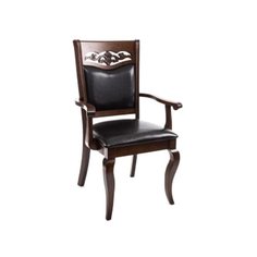 Стул Woodville Drage с подлокотниками, дерево/искусственная кожа, цвет: cappuccino/черный