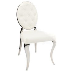 Стул Woodville Odda, металл/искусственная кожа, цвет: белый