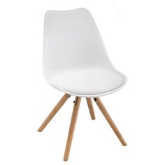 Стул Woodville Bonito, дерево/искусственная кожа, цвет: белый