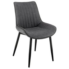 Стул Woodville Seda, металл/текстиль/искусственная кожа, металл, цвет: серый