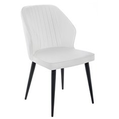 Стул Woodville Kosta, металл/искусственная кожа, цвет: white/black