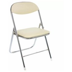 Стул Woodville Fold, металл/искусственная кожа, цвет: бежевый