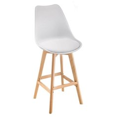 Стул Woodville Burbon, дерево/искусственная кожа, цвет: белый