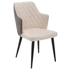 Стул Woodville Velen, металл/искусственная кожа, цвет: dark brown/beige fabric