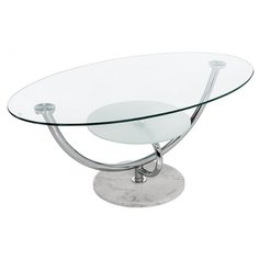 Столик журнальный Woodville Globe 1, ДхШ: 105 х 60 см, white bottom