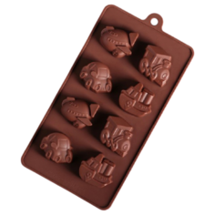 Форма для шоколада Доляна Машинки, 8 ячеек шоколадный
