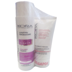 Набор Kora Шампунь биобаланс, экспресс-маска для объема и легкости жирных волос КОРА