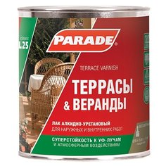 Лак Parade L25 Террасы & Веранды матовый алкидно-уретановый бесцветный 0.75 л